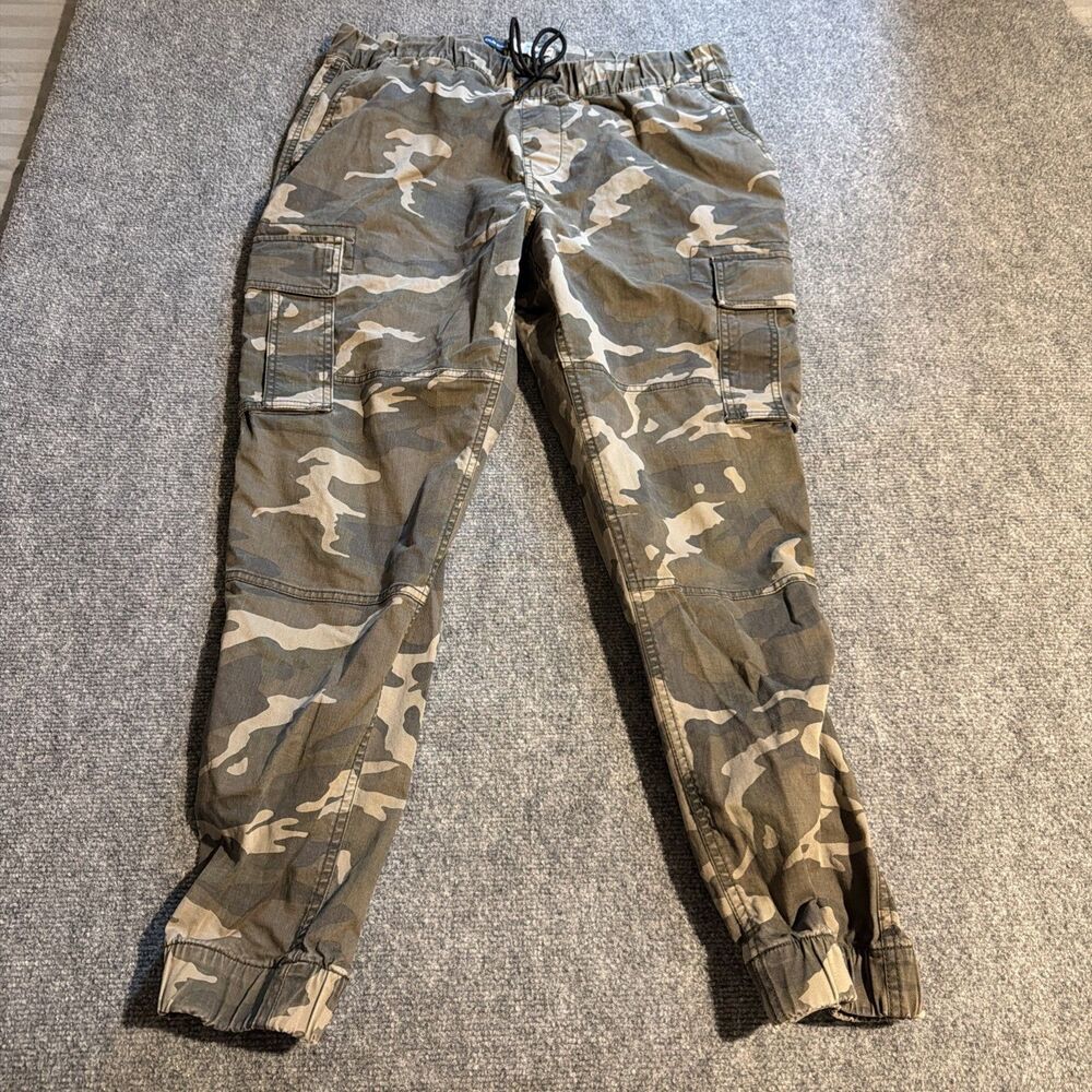 Old Navy Modern Joggers Cargo Pants Mens Large Green Camo Drawstring Flex
